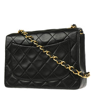 Chanel 1991-1994 Black Lambskin Mini Classic Square Flap Shoulder Bag 17