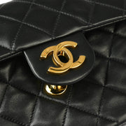 Chanel 1991-1994 Black Lambskin Mini Classic Square Flap Shoulder Bag 17