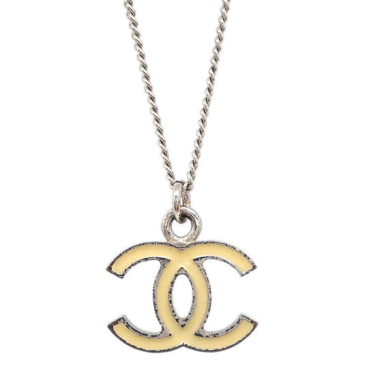 Chanel CC Chain Necklace Pendant Silver 07V
