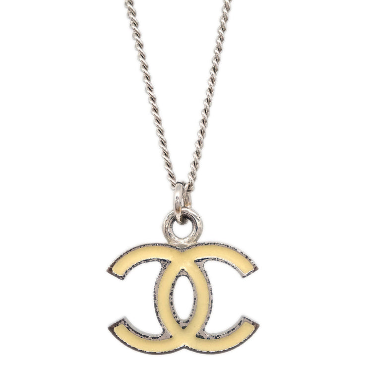 Chanel CC Chain Necklace Pendant Silver 07V