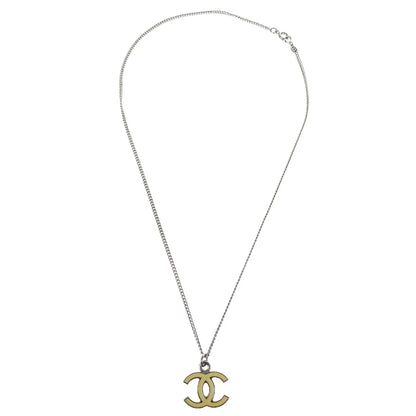 Chanel CC Chain Necklace Pendant Silver 07V