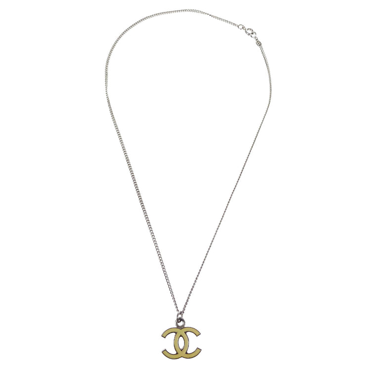 Chanel CC Chain Necklace Pendant Silver 07V