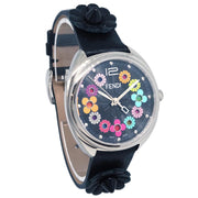 Fendi Momento Flowerland F234031011 Quartz Watch SS Black