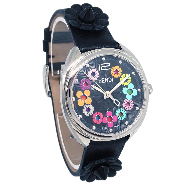 Fendi Momento Flowerland F234031011 Quartz Watch SS Black