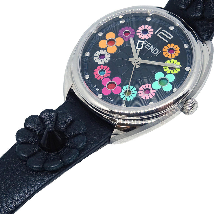 Fendi Momento Flowerland F234031011 Quartz Watch SS Black