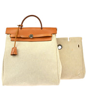 Hermes Beige Brown Toile H Herbag a Dos Backpack