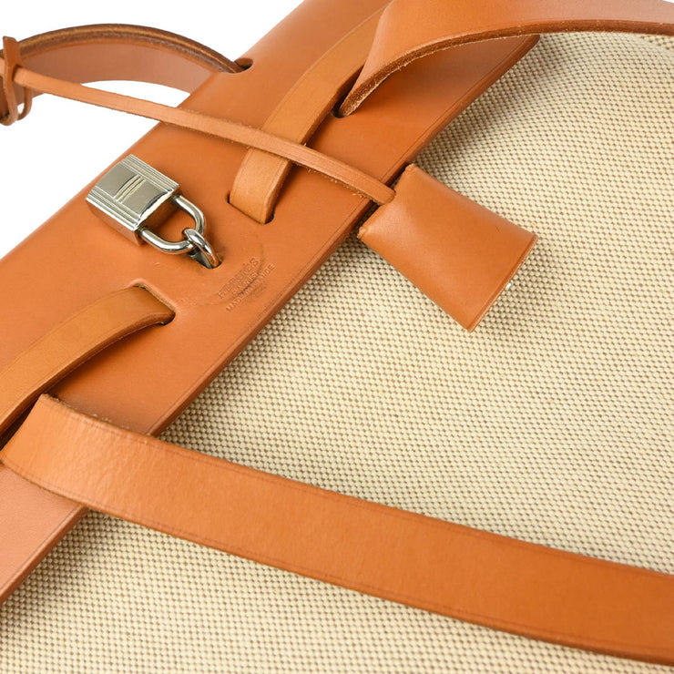 Hermes Beige Brown Toile H Herbag a Dos Backpack