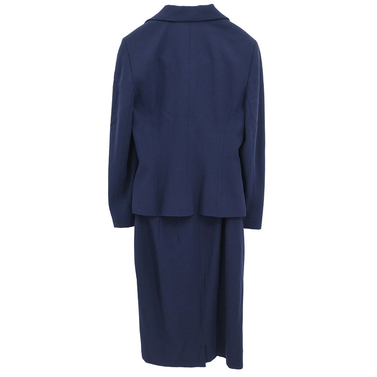 Celine Setup Suit Jacket Skirt Navy #38