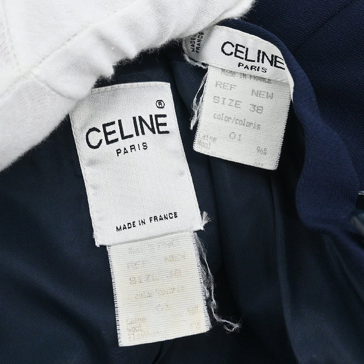 Celine Setup Suit Jacket Skirt Navy #38