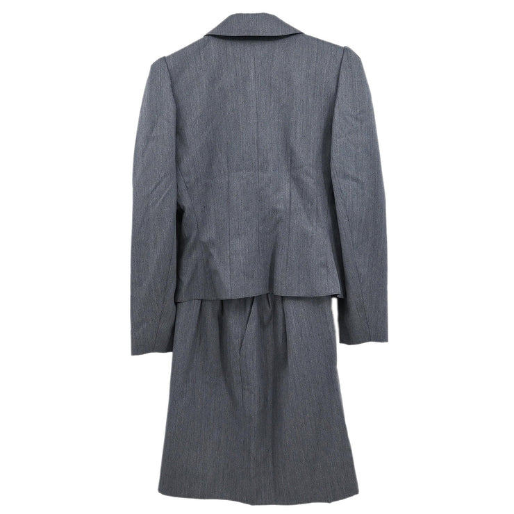 Yves Saint Laurent Setup Suit Jacket Skirt Gray #M