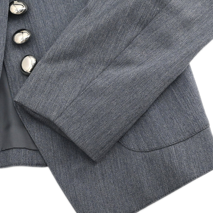 Yves Saint Laurent Setup Suit Jacket Skirt Gray #M