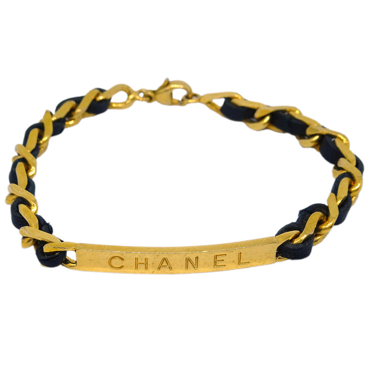 Chanel Bracelet Gold Black 96P