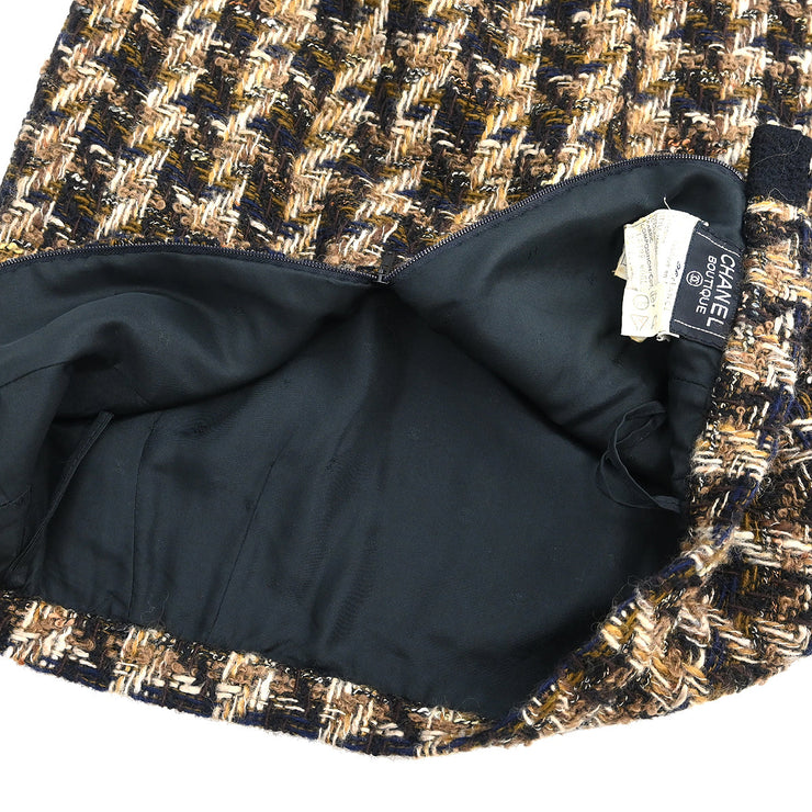 Chanel Setup Suit Jacket Skirt Brown 17 #36