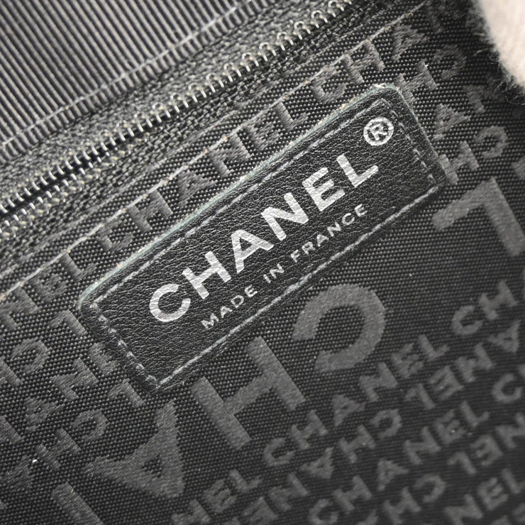 Chanel Black Canvas Emblem Shoulder Bag