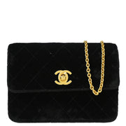 Chanel Black Velvet Chain Shoulder Bag