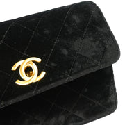 Chanel Black Velvet Chain Shoulder Bag