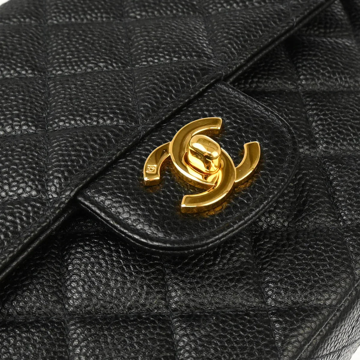 Chanel 1996-1997 Black Caviar Handbag