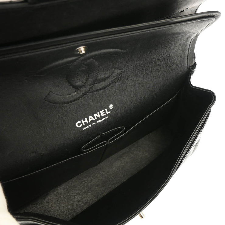 Chanel 2009-2010 Black Patent Leather Medium Classic Double Flap Shoulder Bag