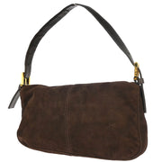 Fendi Brown Suede Baguette Handbag