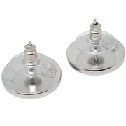 Chanel Button Piercing Earrings Silver 99P