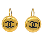 Chanel Button Earrings Clip-On Gold 97A