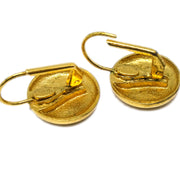 Chanel Button Earrings Clip-On Gold 97A