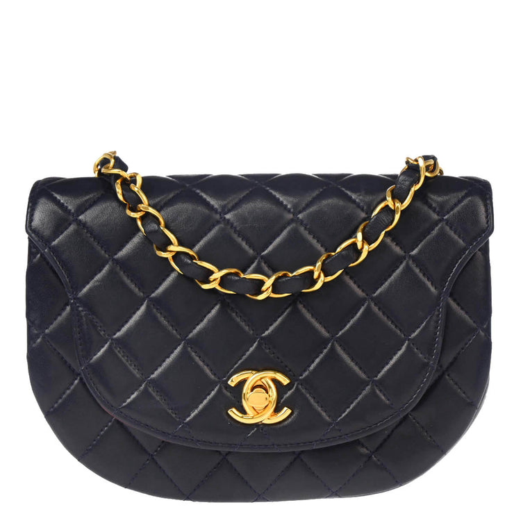 Chanel Navy Lambskin Shoulder Bag