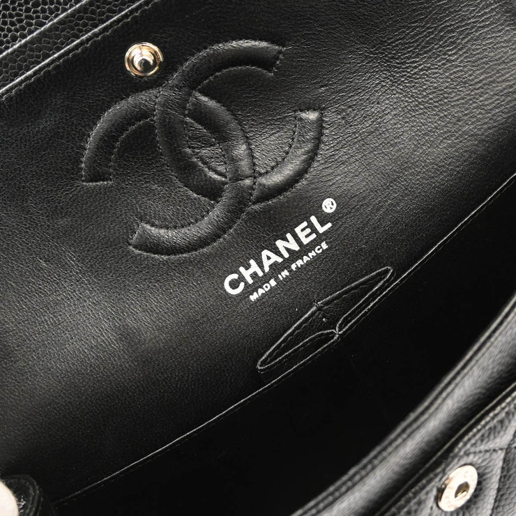 Chanel 2006-2007 Black Caviar Small Classic Double Flap Shoulder Bag