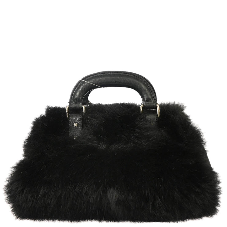 Chanel 2005-2006 Black Fur Handbag