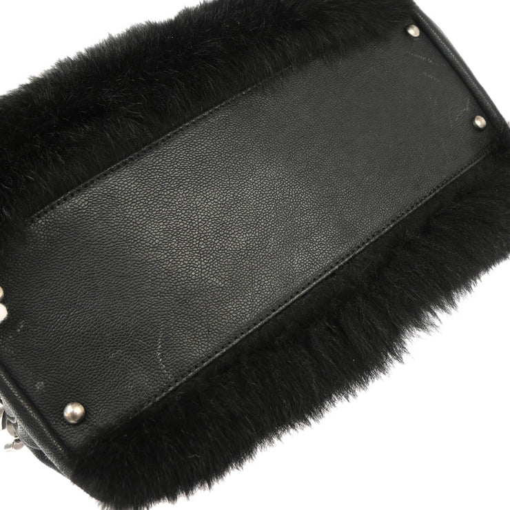 Chanel 2005-2006 Black Fur Handbag