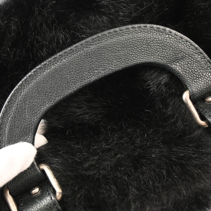 Chanel 2005-2006 Black Fur Handbag