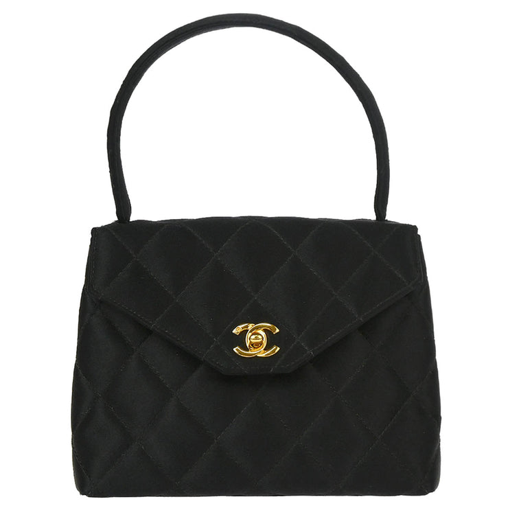 Chanel Black Satin Handbag