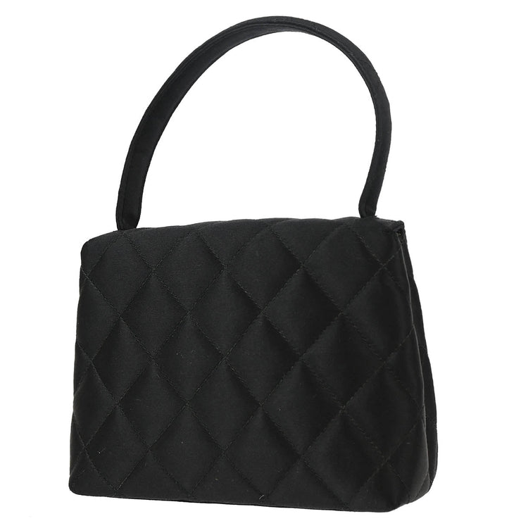 Chanel Black Satin Handbag