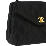 Chanel 1996-1997 Black Satin Handbag