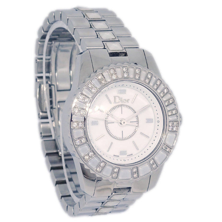 Christian Dior CD112113 Crystal Quartz Watch SS Diamond