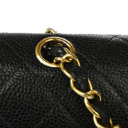 Chanel 2001-2003 Black Caviar Small Classic Double Flap Shoulder Bag