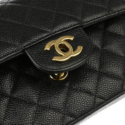 Chanel 2001-2003 Black Caviar Small Classic Double Flap Shoulder Bag