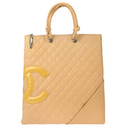 Chanel 2005-2006 Beige Calfskin Cambon Ligne Tote Handbag