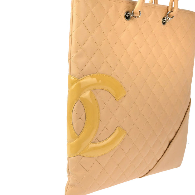 Chanel 2005-2006 Beige Calfskin Cambon Ligne Tote Handbag