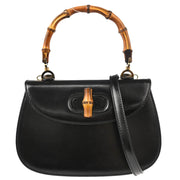 Gucci Black Bamboo 2way Shoulder Handbag