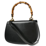 Gucci Black Bamboo 2way Shoulder Handbag