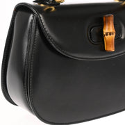 Gucci Black Bamboo 2way Shoulder Handbag