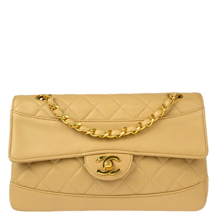 Chanel Beige Lambskin Shoulder Bag