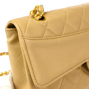 Chanel Beige Lambskin Shoulder Bag