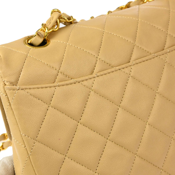 Chanel 1989-1991 Beige Lambskin Shoulder Bag