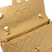 Chanel Beige Lambskin Shoulder Bag