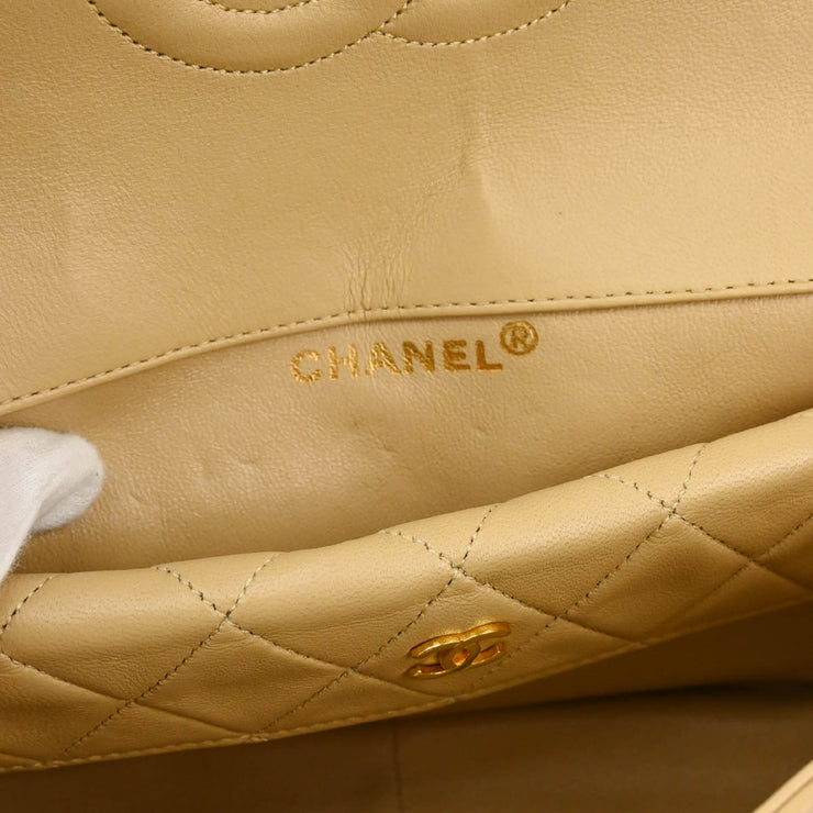 Chanel 1989-1991 Beige Lambskin Shoulder Bag