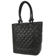 Chanel 2008-2009 Black Calfskin Cambon Ligne Tote Handbag