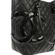 Chanel 2008-2009 Black Calfskin Cambon Ligne Tote Handbag