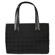 Chanel Black Jacquard Nylon New Travel Line Tote Handbag